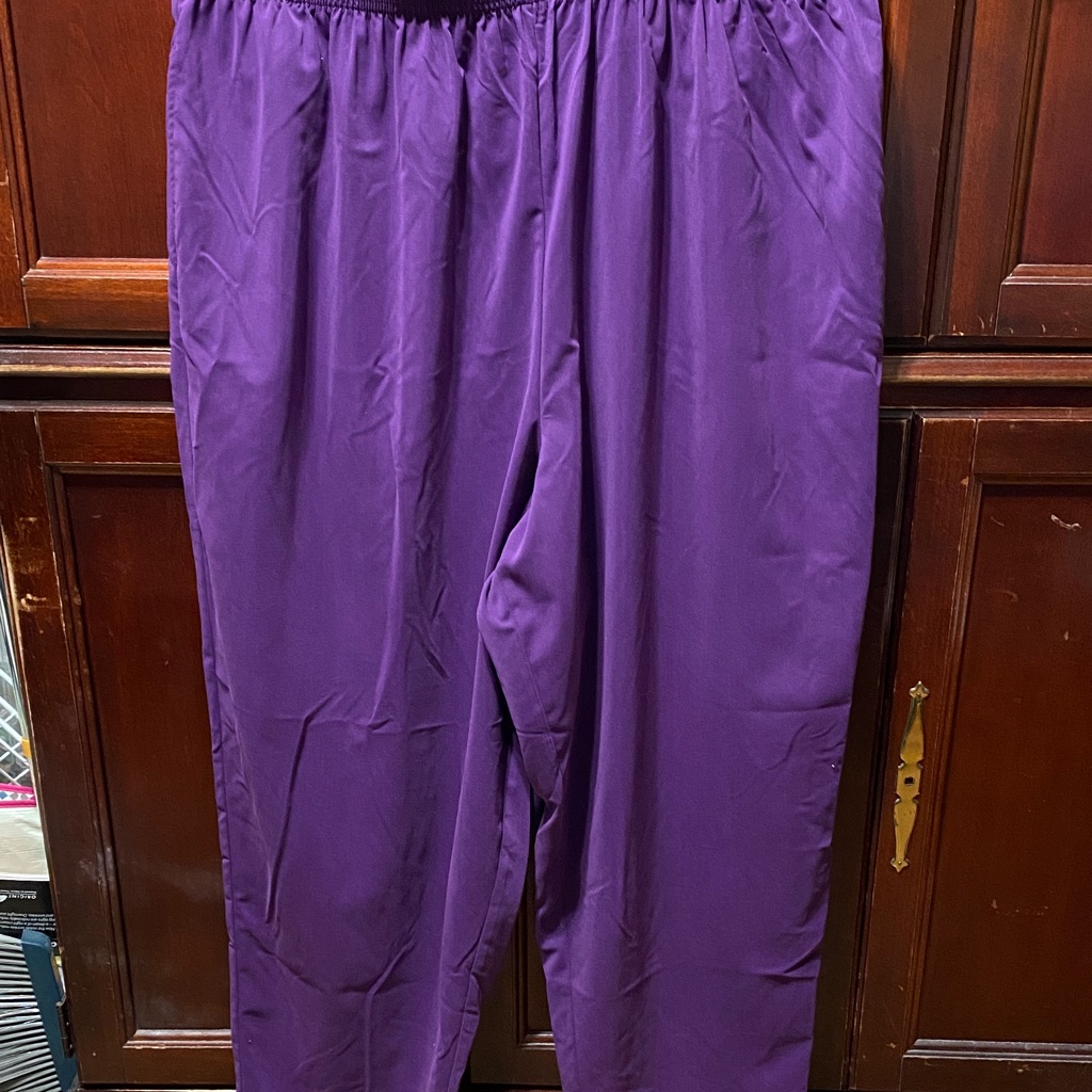 Teddi Woman Vintage Plus Size 4x Soft Polyester Average Length Purple Pants